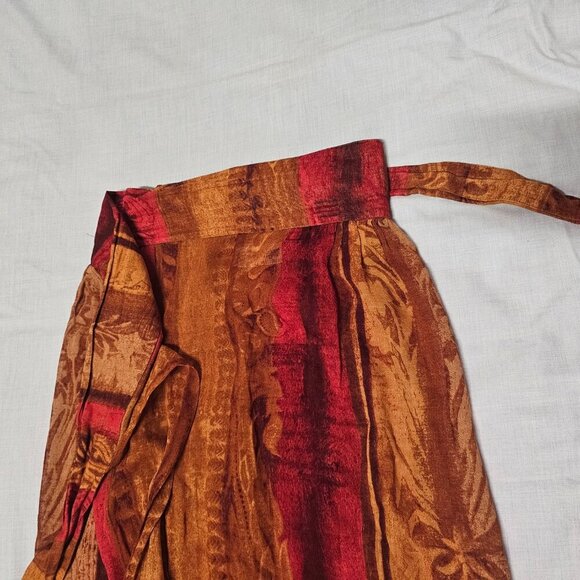 Max Mara Burnout Wrap Midi Skirt Women Size 12 Viscose/Linen - Picture 3 of 13